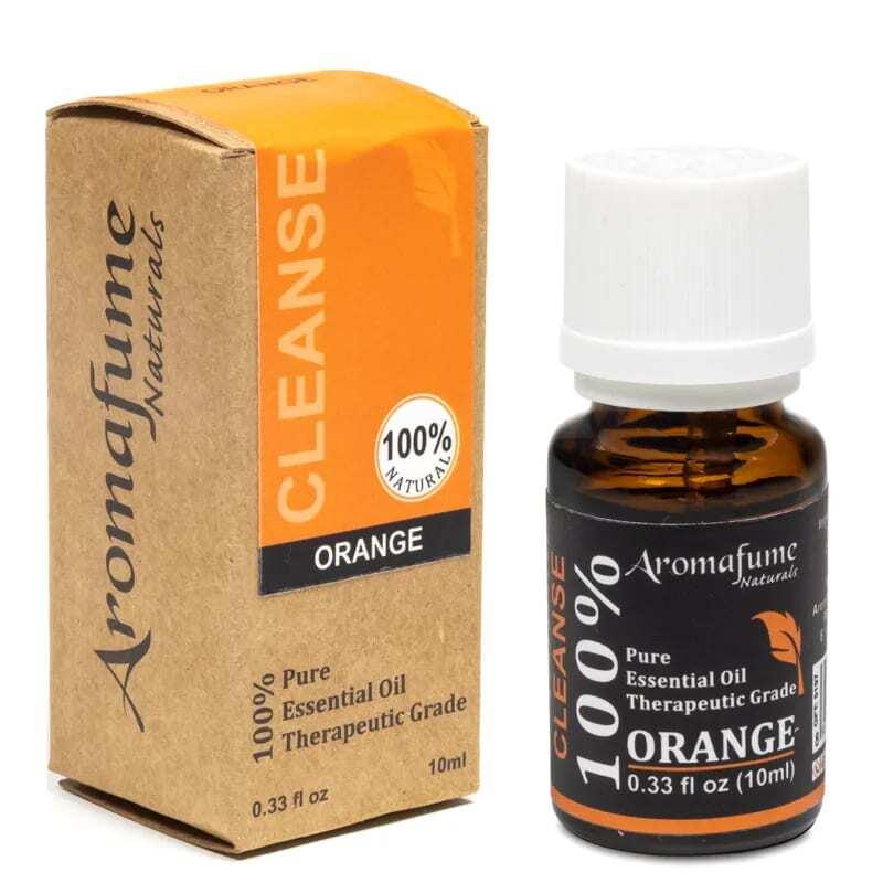 Бутилка Aromafume Naturals Етерично масло от портокал до кутия.