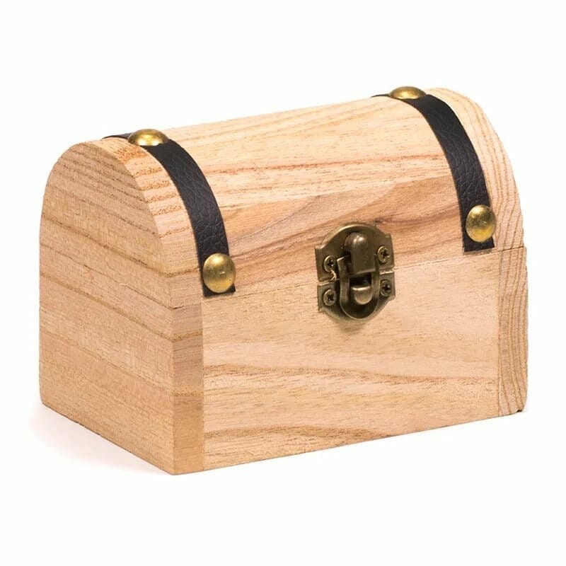 Малка Подаръчна кутия Съкровищница - 200 гр. полускъпоценни камъчета with black leather straps.